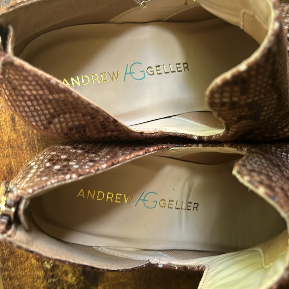 ANDREW GELLER Friona Snakeskin Booties - Picture 7 of 9